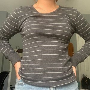 GAP Gray Striped Long Sleeve